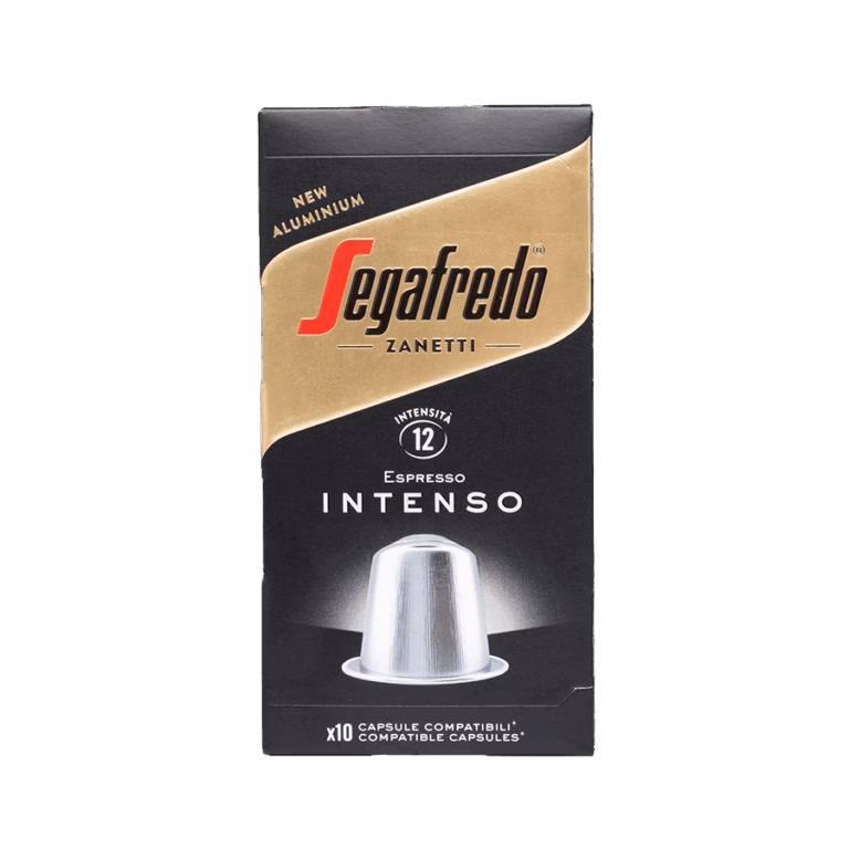 Produktbild: Kaffee Segafredo Espresso Intenso, kompatible Kapseln aus Aluminium, Karton mit 10 Kapseln