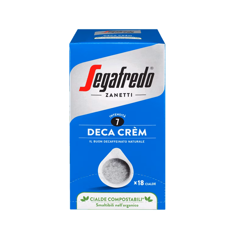 Produktbild: Kaffee Segafredo Deca Crèm, kompostierbare Pads, Karton mit 18 Stück