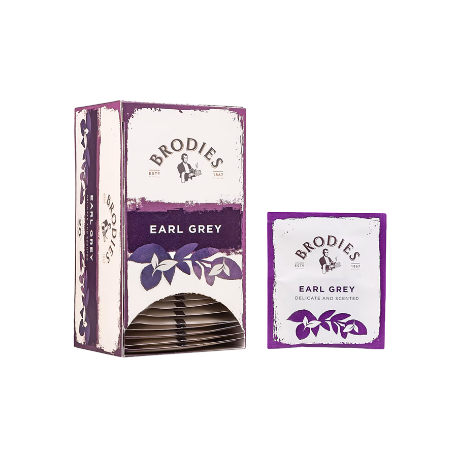 Produktbild: Brodies Tee Earl Grey, Teebeutel, Karton mit 20 Teebeuteln
