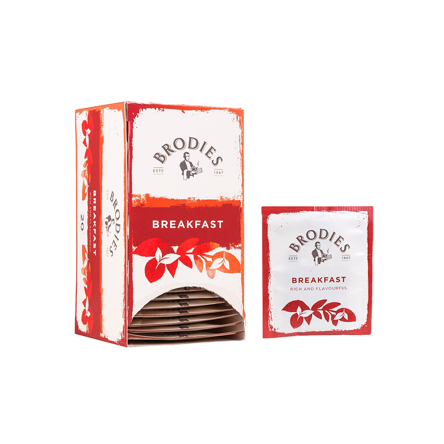 Produktbild: Brodies Tee Breakfast Tea, Teebeutel, Karton mit 20 Teebeuteln